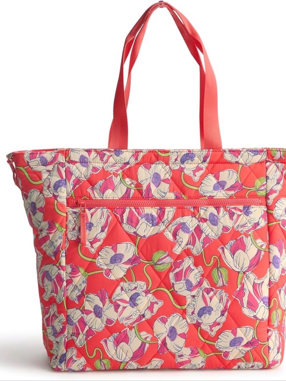 Vera Bradley Coral Floral Quilted Tote